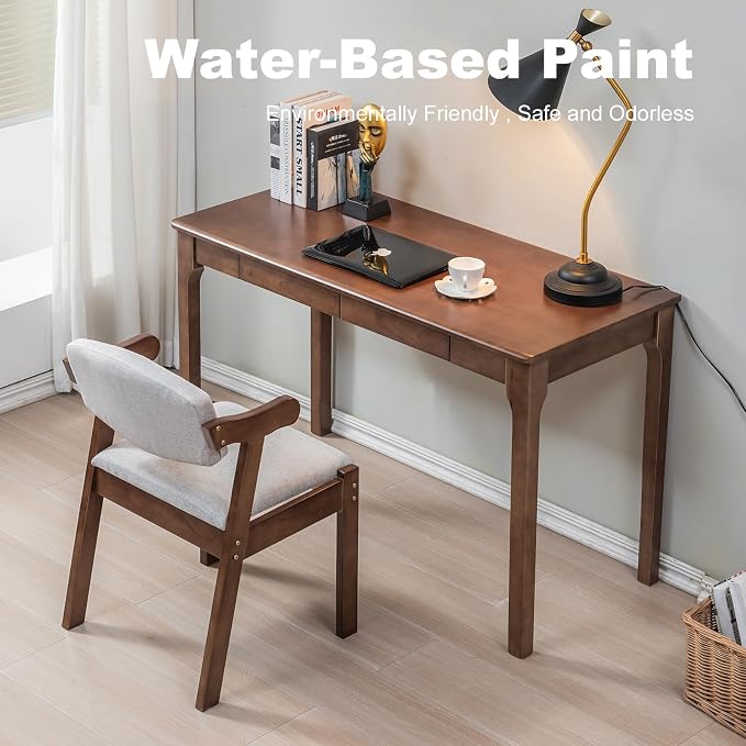 Solid Wood Desk with Drawers, Small Computer Desk for Small Spaces, Gaming Study Home Office Desks for Work, Student PC Desk for Bedroom, Escritorios para Cuartos - Image 5