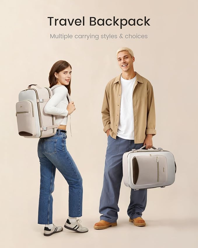 LOVEVOOK 40L Travel Backpack for Women & Men, Airline Approved Carry On Luggage with 3 Packing Cubes, TSA Overnight Bags, Waterproof Personal Item Bag, Weekender Essentials Backpacks fits 17" Laptop - Image 7