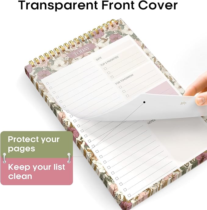 Taja To Do List Notepad, Undated Daily Planner for Work and Goal Setting | Mauve Muse, 52 Sheets, 9.8" x 6.5" , for Office, Home and school, Daily Task Planning, Notes and Everyday Organization - Image 3