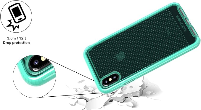 Tech21 Evo Check iPhone Case Cover for Apple iPhone Xs Max - Neon Aqua - Image 5