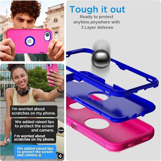 AICase for iPhone 17e/iPhone 16e Case 2026,Heavy Duty Drop Protection Full Body Rugged Shockproof/Drop Proof/Dust Proof Military Protective Tough Durable Cell Phone Cover for iPhone 17e/16e 6.1_6 - Image 3