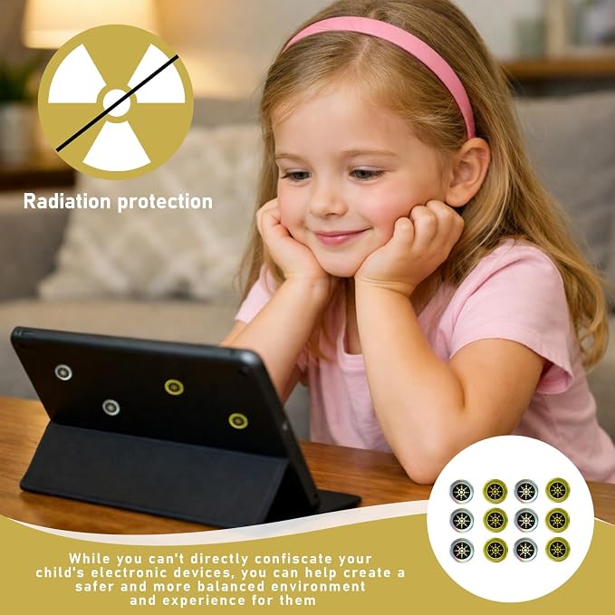 12 Pcs Emf Blocker for Cell Phone,Radiation Blocker,Emf Stickers for Cell Phone,A Practical Gift for Tech Lovers for Smart Phones/Tablets/Laptops Electronic Devices Blockers Silver，Gold - Image 4