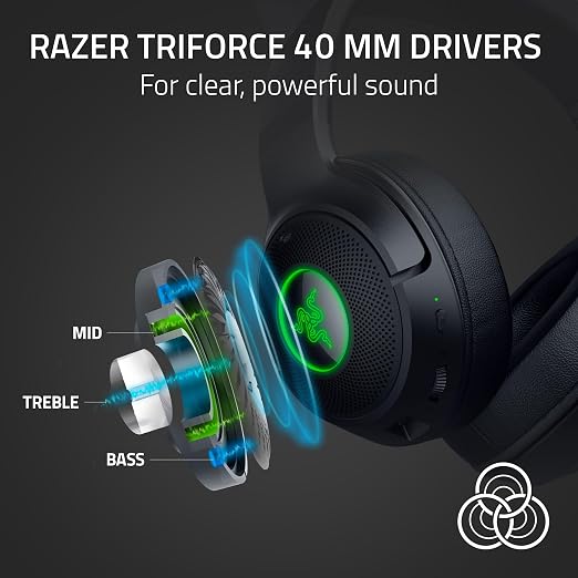 Razer Kraken Kitty V2 BT Wireless RGB Headset, Black | Chroma RGB Kitty Ears & Earcups, Bluetooth 5.2, 40 mm Drivers, Noise-cancelling Mics, Lightweight, USB-C, 40 Hr Battery - Image 4