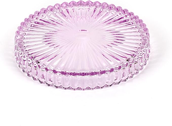 Modern Clear Coaster Set of 5- Glass Coasters for Drinks Crystal Coaster Round Cup Coasters Coffee Table Decor for Office, Kitchen, Bar, Dining Room, Living Room, Patio(Clear Purple) - Image 7