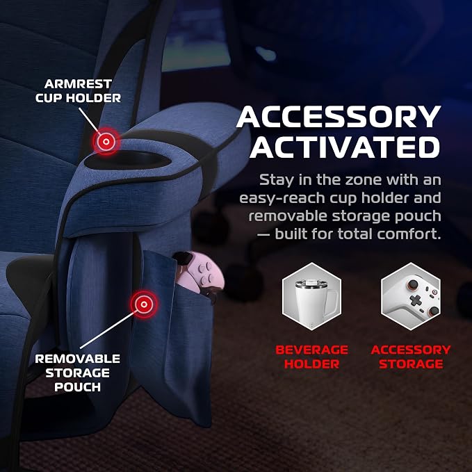 Respawn 900 Gaming Recliner Chair with Footrest, Cup Holder and Swivel | Ergonomic gaming recliner with footrest, cup holder, lumbar support, 135° recline & 360° swivel for console gaming - Image 5