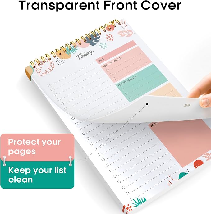 Taja To Do List Notepad, Undated Daily Planner for Work and Goal Setting | Blossom Grove, 52 Sheets, 9.8" x 6.5" , for Office, Home and school, Daily Task Planning, Notes and Everyday Organization - Image 3