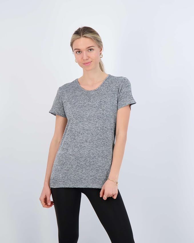 5 Pack Women's Dry Fit Short Sleeve Athletic Gym Workout Running Tops | Available in Plus Size, Exercise, Sports, Fitness, Quick Dry, Cooling, Moisture Wicking, Loose Basic Tees, Yoga, Pilates - Image 2