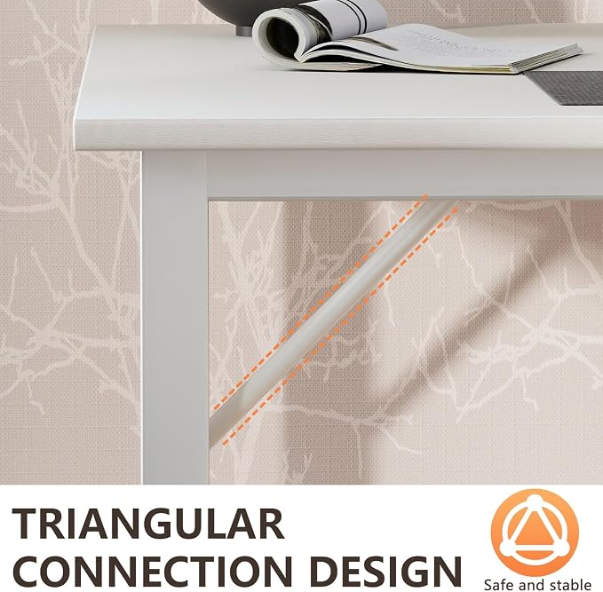 BestOffice Computer Desk,Home Office Desk, Modern Simple Style for Home Office Study Writing (White, 55 Inch) - Image 5