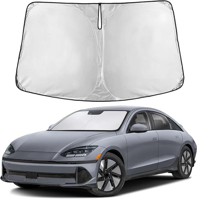 EcoNour Windshield Sunshade Compatible for Hyundai Ioniq6 2023 2024 2025, Sun Visor for Front Windshield & Window Sun Shade Cover, UV Heat Blocker & Protector, Car Accessories by EcoNour