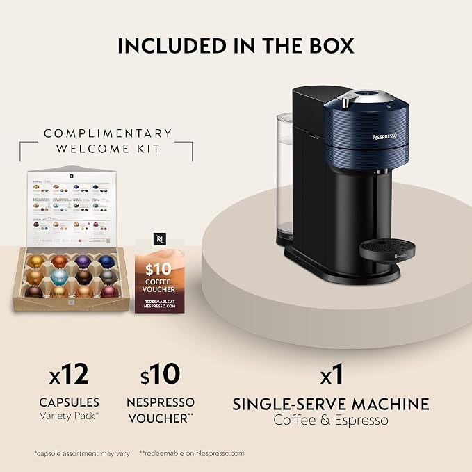 Nespresso Vertuo Next Coffee and Espresso Maker by Breville, Navy Blue - Image 3