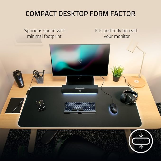 Razer Leviathan V2 X PC Soundbar with Full-Range Drivers-Compact Design-Chroma RGB-USB Type C Power and Audio Delivery-Bluetooth 5.0-for PC,Laptop,Smartphones,Tablets&Nintendo Switch,(Pack of 4) - Image 3