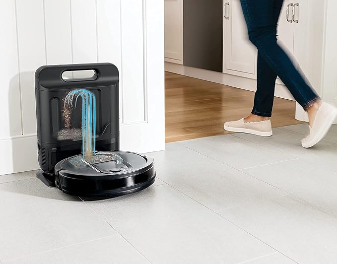 Shark AV1010AE IQ Robot Vacuum with XL Self-Empty Base, Bagless, 45-Day Capacity, Advanced Navigation, Alexa & Wi-Fi, Multi-Surface Brushroll, for Pets, Dander & Dust, Carpet & Hard Floor, Black - Image 2