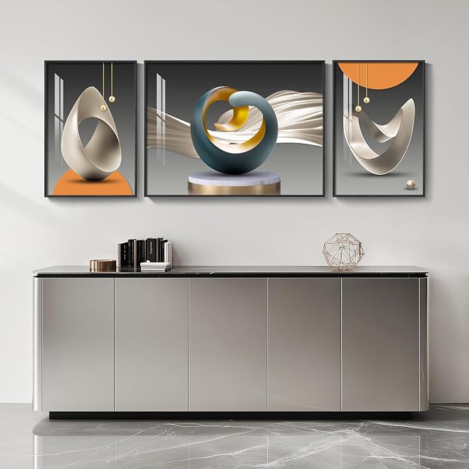 Extra Large Framed Modern Luxury Large Wall Art for Living Room, Set of 3 Piece Bright Style Abstract Paintings Artwork for Walls, Big Size Art Prints Pictures for Hallway Dining Room Office Wall Decor - Image 8