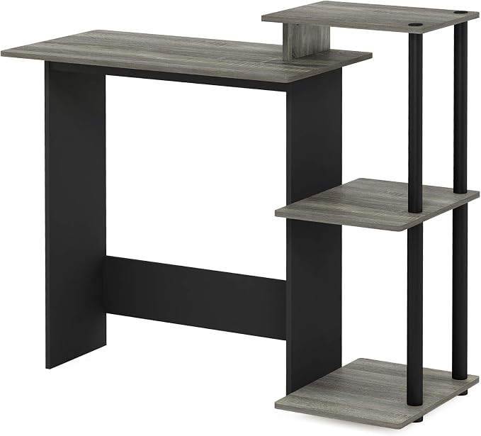 Furinno EFFICIENT Desk, 28.6" Wide Gaming Desk with 3 Open Side Shelves, Laptop Notebook Computer Desk, Office Desk for Home Office, Study Room, Dorm, Bedroom, French Oak - Image 7