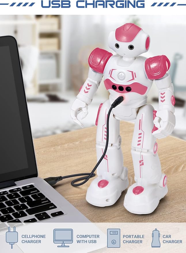KingsDragon RC Robot Toys for Kids, Gesture & Sensing Remote Control Robot for Age 3 4 5 6 7 8 Year Old Boys Girls Birthday Present (Pink) - Image 7