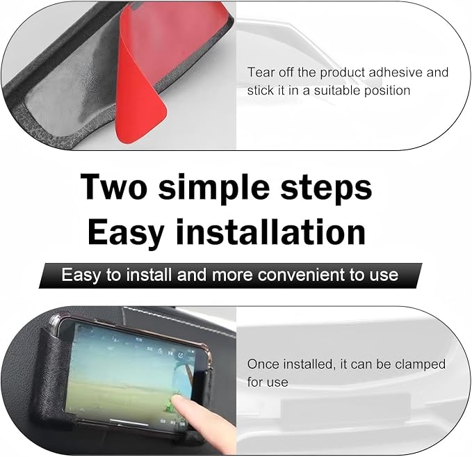 2 PCS Car Mobile Phone Brackets, Multifunctional Dashboard Phone Holder Mounted, Self Adhesive Adjustable Width Cellphone Bracket, Fit for All Phones, Back Seat, Wall, Home (Black) - Image 4
