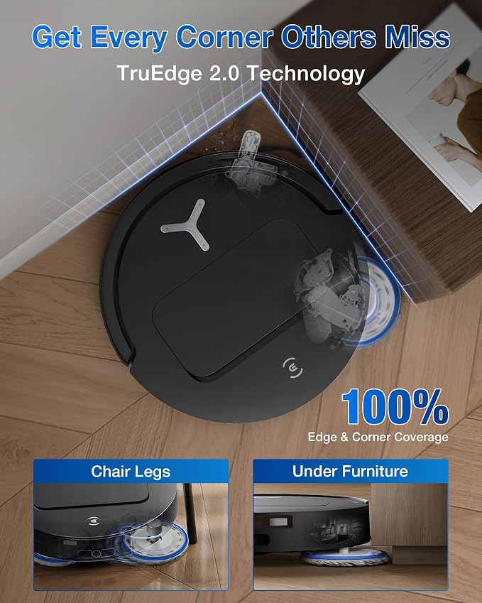 ECOVACS DEEBOT T50 PRO Omni Robot Vacuum & Mop, 3.19" Ultra-Slim, 15,000Pa Strong Suction, ZeroTangle 2.0, TruEdge Edge Cleaning, AIVI 3D Avoidance, Self-Empty, Auto Mop Wash & Dry - Image 3