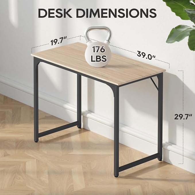 BestOffice Computer Desk,Home Office Desk, Modern Simple Style for Home Office Study Writing (Nature, 39 Inch) - Image 3