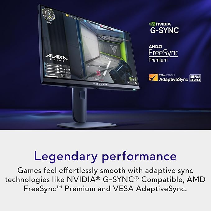 Alienware 24 Gaming Monitor AW2525HM, FHD IPS Panel, 320Hz, 0.5ms, G-SYNC | FreeSync Premium, 400 Nit Brightness, 1000:1 Contrast, 99% sRGB, Anti-Glare, USB Hub, Height Tilt Swivel, VESA 100x100 - Image 3