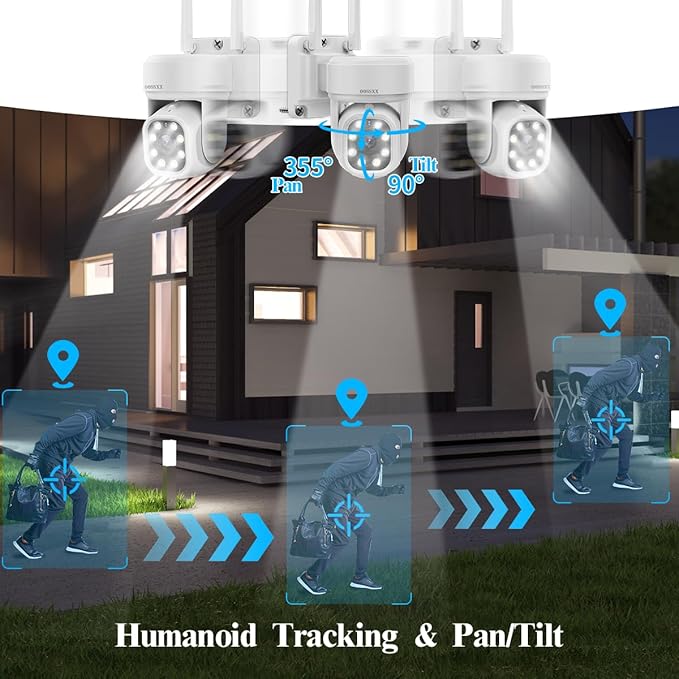 (2026 Update) 5MP 2.7K Wireless Camera, Dual-Band 2.4G/5G WiFi, PTZ AI Human Auto-Tracking, 130° Ultra-Wide Lens, Two-Way Audio, Free APP Outdoor Surveillance System - Image 4