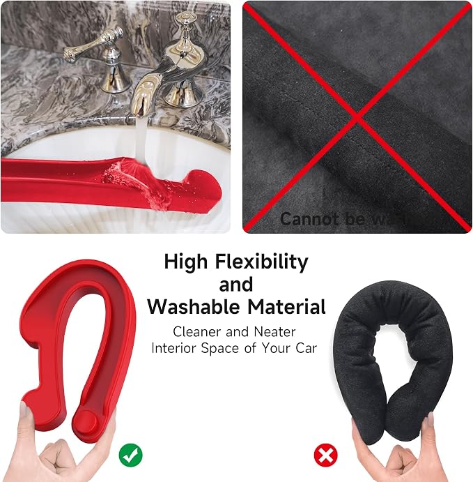 Givifive Car Seat Gap Filler Set of 2, 3IN1 Seat Side Gap Filler Plug with Storage Slot & Hook Function, Soft Foam Universal Fit Car SUV Truck Fill Gap Between Seats Console Organizer（Standard Red） - Image 8