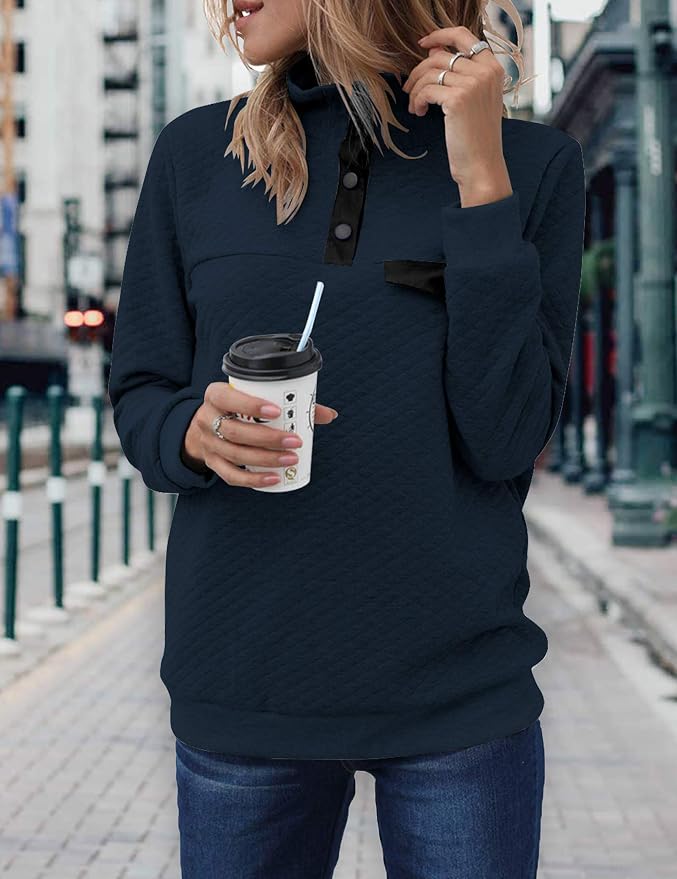 BTFBM Women Fashion Quilted Pattern Lightweight Zipper Long Sleeve Plain Casual Ladies Sweatshirts Pullovers Shirts Tops - Image 2