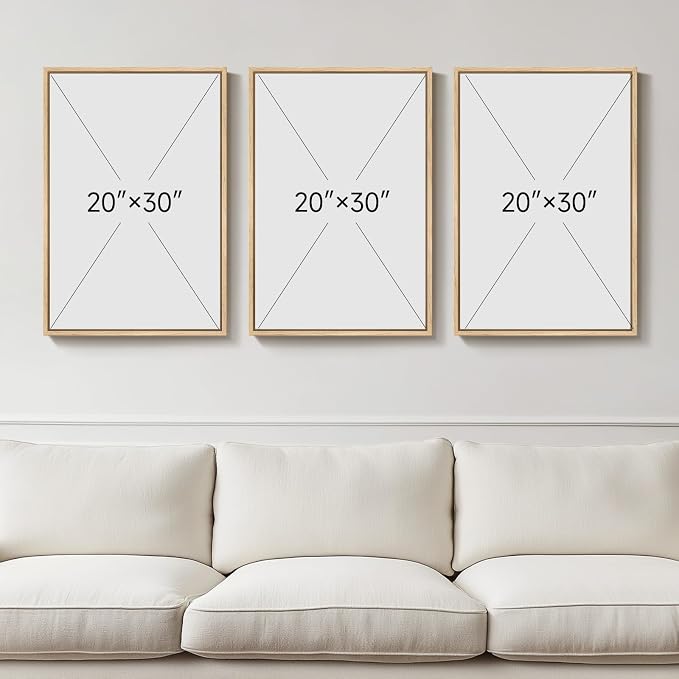 Large 3D Textured Framed Boho Neutral Wall Art for Living Room, 3 Piece Modern Minimalist Texture Paintings Artwork for Walls, Brown Beige Tan Geometric Pictures for Hallway Office Wall Decor 20x30 In - Image 3