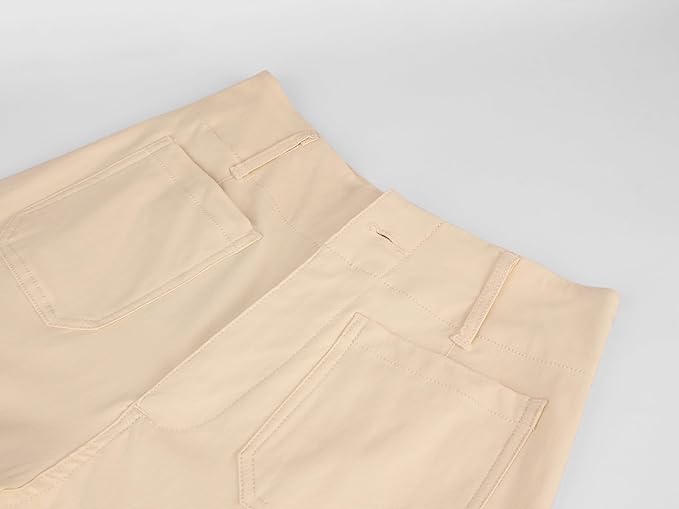 miduo Womens High Waisted Cropped Wide Leg Stretchy Straight Pants Trousers with Pockets - Image 6