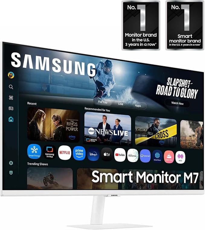 Samsung 32” Smart Monitor M7 (M70F) 4K UHD Display, Samsung Vision AI, Smart TV Apps, Gaming Hub, USB-C, HDMI and USB-A, White, LS32FM703UNXZA, 2025 - Image 3