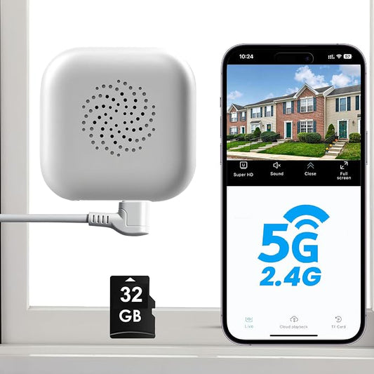 2K Window Camera with 32GB Memory Card, 5GHz & 2.4GHz WiFi Indoor Cameras for Home Security with AI Starlight Color Night Vision, AI Person & Motion Detection, Easy & Quick Install, 24/7 Recording by vebiliki