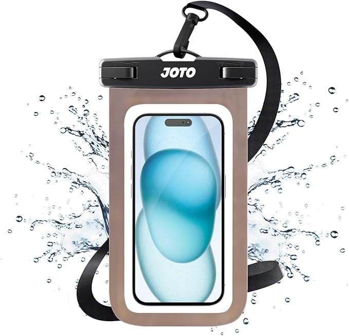 JOTO Up to 7" Universal Waterproof Phone Case for iPhone 17 Air 16 15 14 13 12 11 Plus Pro Max, IPX8 Cellphone Dry Bag XR X SE, Galaxy S23 S22 S21 S20+ S20 S10 Plus Note, Pixel -CrystalBlack by JOTO