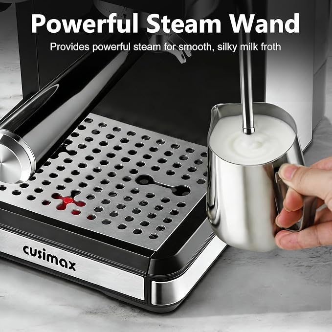Espresso Machine with Grinder, 20 Bar Professional Expresso Coffee Machines with Milk Frother Steam Wand, Espresso Maker with 60oz Removable Water Tank, Cappuccino & Latte Machine for Home (Dark-Pro) - Image 6
