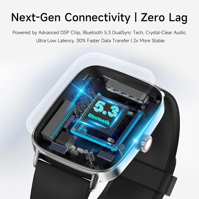 Smart Watch for Men Women, 1.85" HD Smartwatch Compatible iPhone/Samsung/Android (Answer/Make Calls), 100+ Sport Modes Fitness Tracker with Heart Rate/Sleep/SpO2 Monitor, IP68 Waterproof, with 2 Bands - Image 5