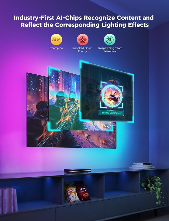 Govee HDMI 2.1 AI Sync Box 2, 8K/4K @144Hz, RGBWIC for 55-65 Inch TVs | With TV Backlight, Supports VRR & ALLM, SmartThings & Matterr & Alexa, AI CogniGlow, 75 LEDs/m - Image 4