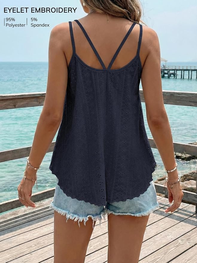ATHMILE Women's Tank Tops Sleeveless Summer Top Spaghetti Strap Spring Shirt Loose Fit Beach Vacation 2026 Casual - Image 2