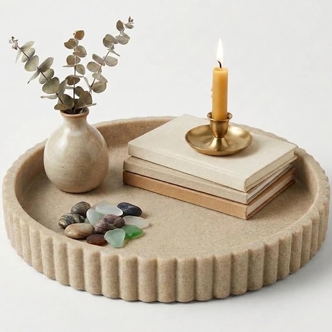 OAKOA Decorative Tray for Decor - Coffee Table Tray for Living Room - Round Tray for Home Decor - Coffee Table Decor Centerpiece - Modern Minimalist Centerpiece by OAKOAHome