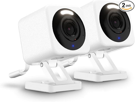 WYZE Cam v4 (Latest Model), 2.5K AI Security Camera, Indoor/Outdoor Cameras for Home Security, Baby Monitor & Pet Camera, Color Night Vision, No Subscription Required, Free Expert Help (2 Pack) by WYZE