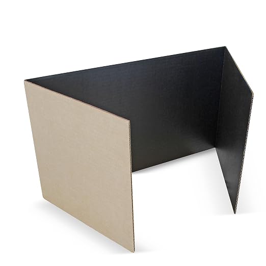 Flipside Products 18”x 48” Black Study Carrel, Privacy Boards, Student Privacy and Focus Booth for The Classroom, Desk Divider Cubby for Tests, Made in USA - 12 Pack by FlipsideProducts