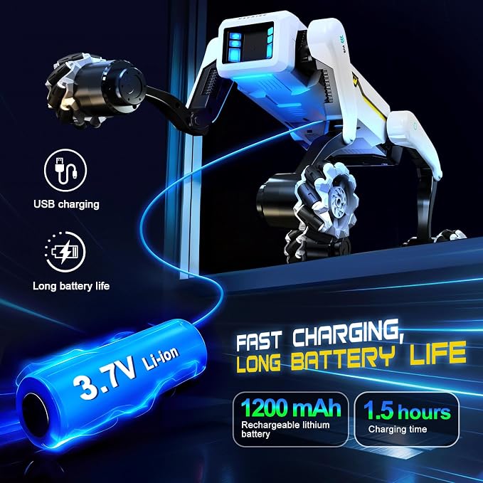 Smart Robot Dog with Wheels, 30+ Bionic Actions, Voice & Remote Control, Programmable Moves, Rechargeable Battery, All-Terrain Stunt Pet Toy for Kids - Image 5
