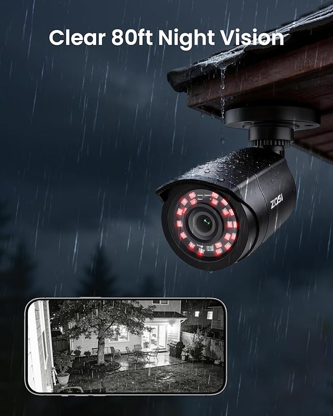 ZOSI 3K Lite 16 Channel Security Camera System with AI Human/Vehicle Detection, 16pcs 2MP Wired Indoor Outdoor CCTV Cameras, Night Vision, 16CH DVR with 2TB HDD for 24/7 Recording, No Monthly Fees - Image 7