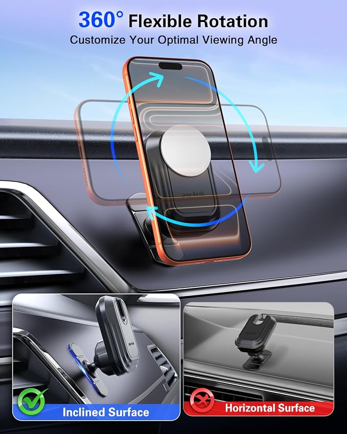 pop-tech Car Phone Mount for Socket Grip, Strong Sticky Cell Phone Holder for Auto Dashboard, Adjustable Adhesive Car Mount Compatible with Thick Wallet Grip Card Holder for iPhone Samsung - Image 4