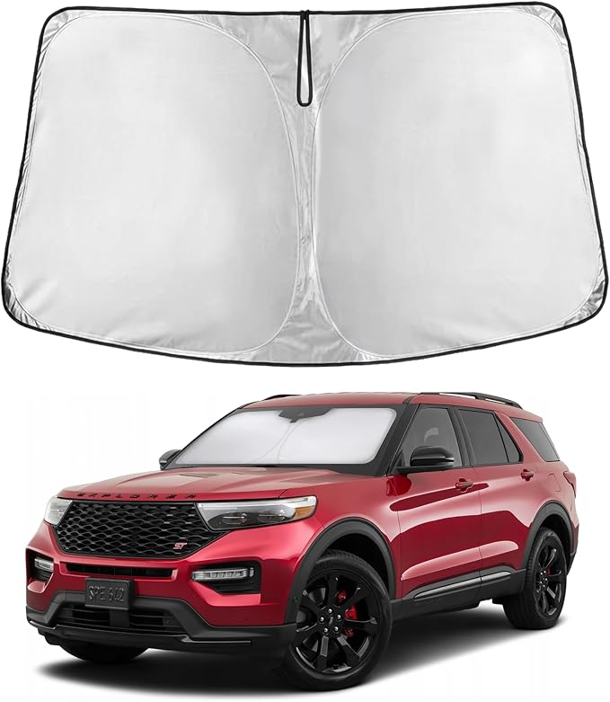 EcoNour Windshield Sunshade Compatible for Ford Explorer 2020-2024 2025 2026, Sun Visor for Front Windshield & Window Sun Shade Cover, UV Heat Blocker & Protector, Car Accessories by EcoNour
