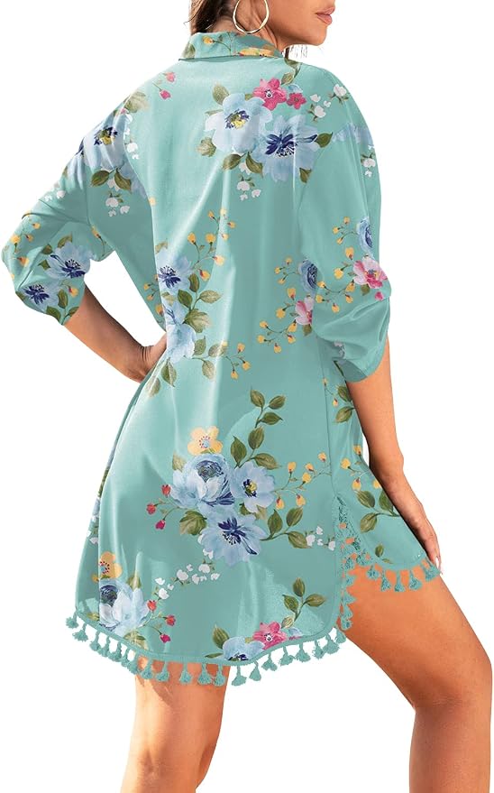 Yincro Women Swimsuit Cover Up Shirt 2026 Tassel Beach Bathing Suit for Swimwear Bikini Dress - Image 2