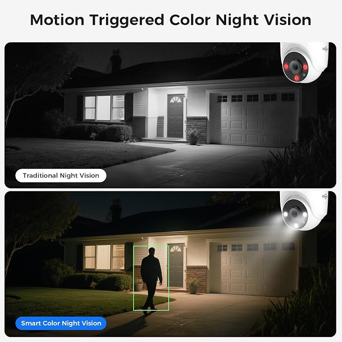Hiseeu 12 Channel Wired Security Camera System with Smart Dual Light | Audio,Person/Vehicle Detection,121°Wide View,5MP DVR,12PCS 5MP IP67 Outdoor CCTV Cameras,3TB HDD for 24/7 Surveillance - Image 3