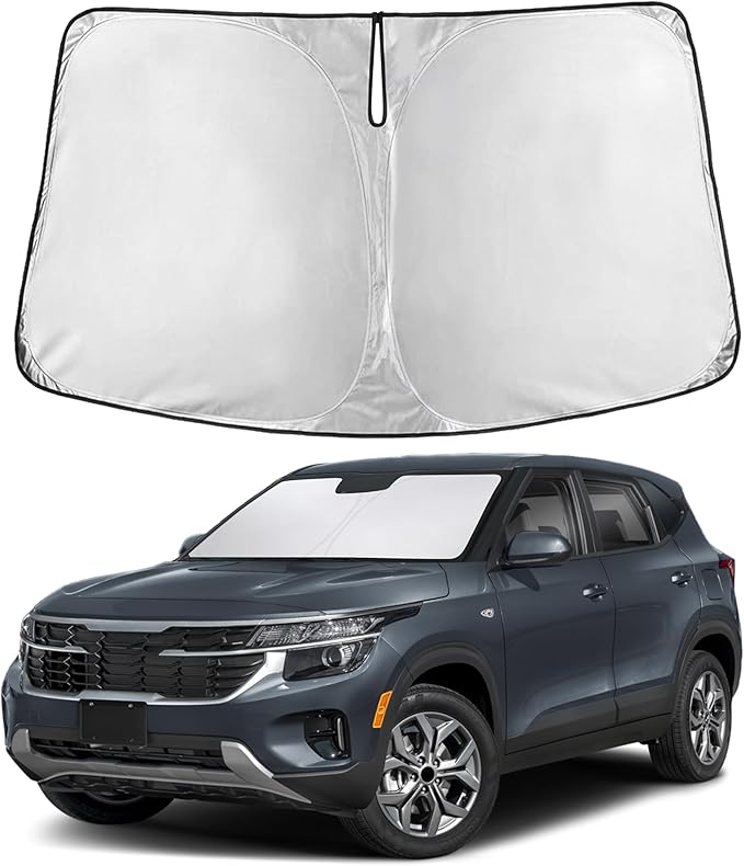 EcoNour Windshield Sunshade Compatible for Kia Seltos 2021-2024 2025 2026, Sun Visor for Front Windshield & Window Sun Shade Cover, UV Heat Blocker & Protector, Car Accessories by EcoNour