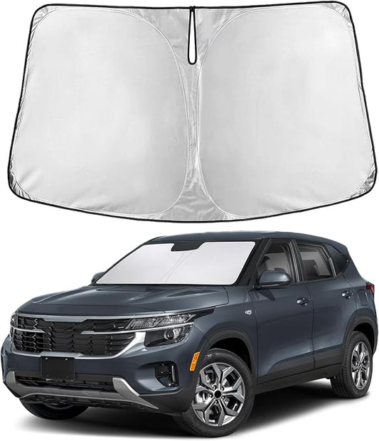 EcoNour Windshield Sunshade Compatible for Kia Seltos 2021-2024 2025 2026, Sun Visor for Front Windshield & Window Sun Shade Cover, UV Heat Blocker & Protector, Car Accessories by EcoNour