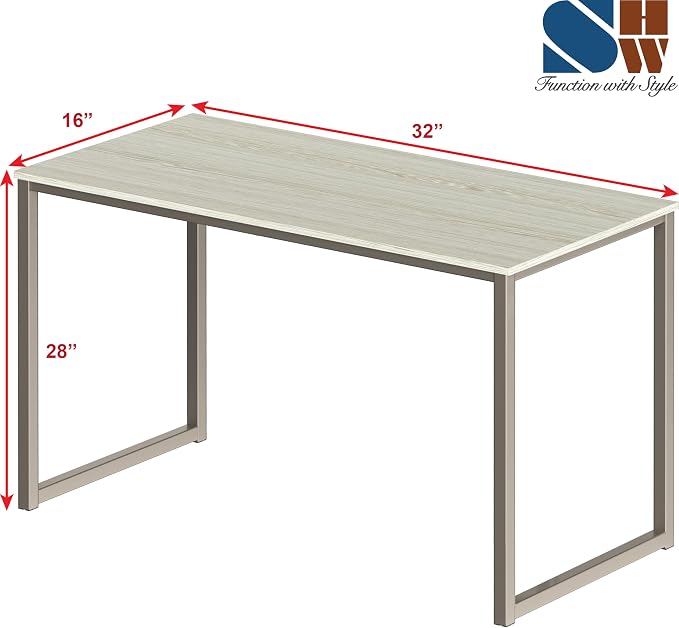 SHW Mission 32-Inch Home Office Computer Desk, Maple - Image 3