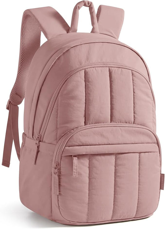 BAGSMART College Laptop Backpack,Cute Travel Backpack for Women,Quilted Computer Bookbag by BAGSMART