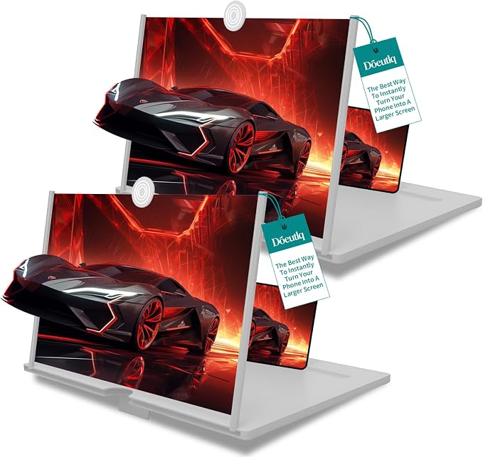 2pc Screen Magnifier Cell Phone Gifts for Men Tech Gadgets Amplifier Mobile Phone Tecnologia para Hombres Futuristic Amplificador De Pantalla para Celular Top Ten for iPhone Hi Def Big Screen by Unknown