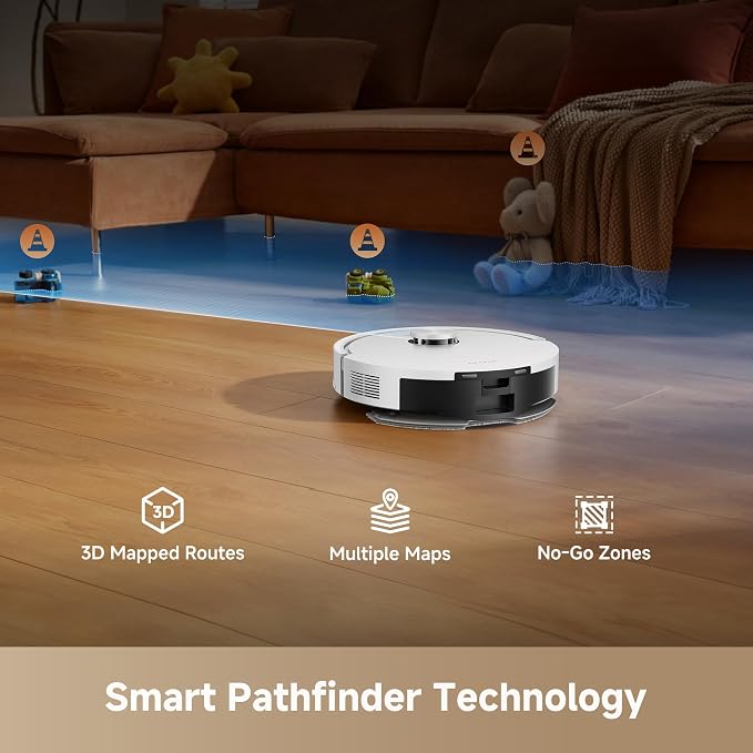 dreame D20 Air Plus Robot Vacuum and Mop, 20,000Pa Powerful Suction | 120-Day Self-Emptying with 4L Dust Bag, Anti-Tangling Tech, Edge-to-Corner Cleaning, Deep Carpet Cleaning, 360° Navigation - Image 9